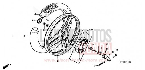 REAR WHEEL (1) PK50L de 1990